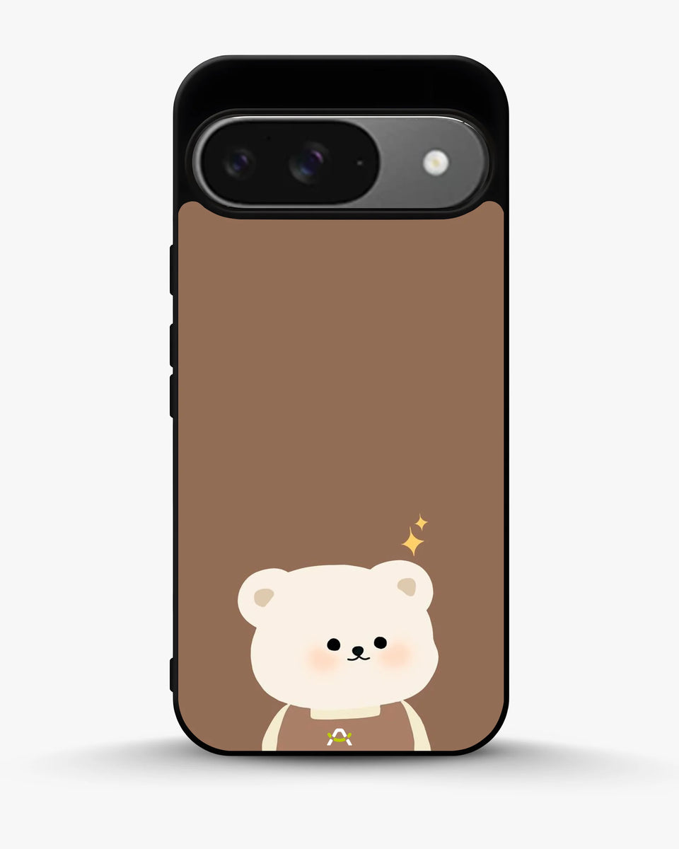 Creslia cartoon bear brown phone case - cartoon bear brown phone case google pixel 9
