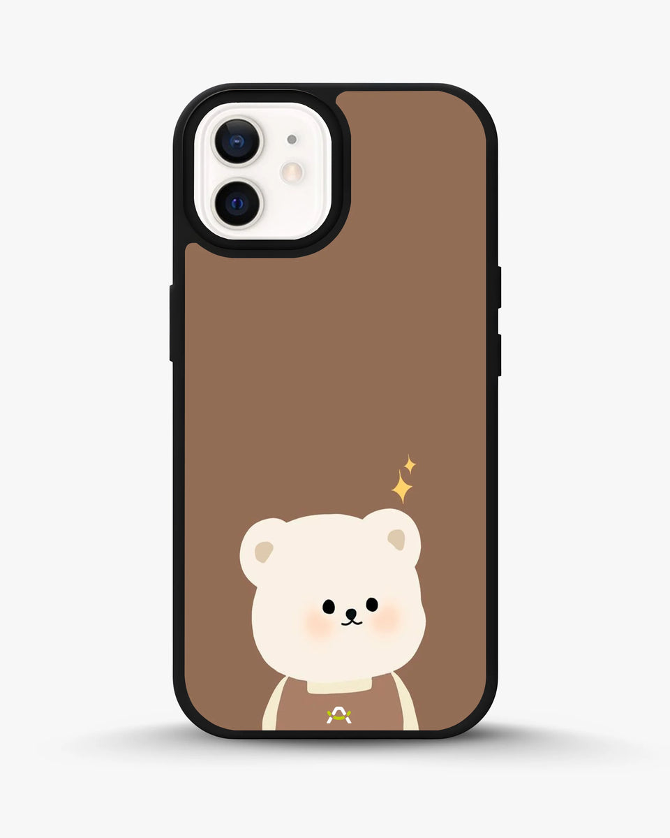 Creslia cartoon bear brown phone case - cartoon bear brown phone case iphone 12
