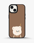 Creslia cartoon bear brown phone case - cartoon bear brown phone case iphone 14