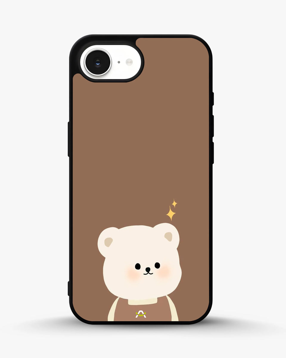 Creslia cartoon bear brown phone case - cartoon bear brown phone case iphone 16e