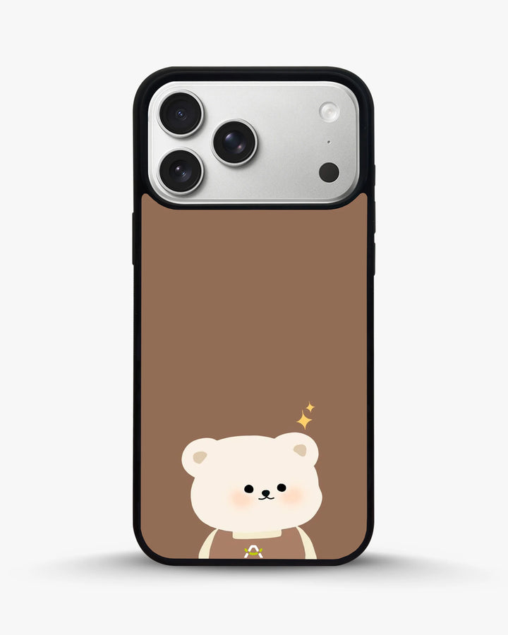 Creslia cartoon bear brown phone case - cartoon bear brown phone case iphone 17 pro max
