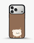 Creslia cartoon bear brown phone case - cartoon bear brown phone case iphone 17 pro