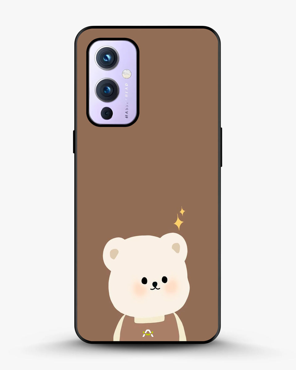 Creslia cartoon bear brown phone case - cartoon bear brown phone case oneplus 9