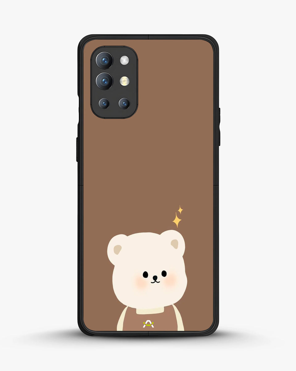Creslia cartoon bear brown phone case - cartoon bear brown phone case oneplus 9r