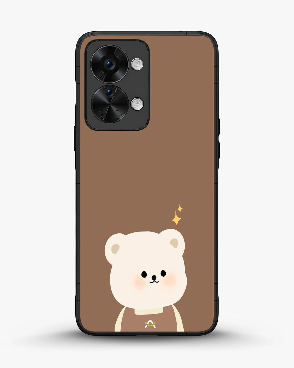 Creslia cartoon bear brown phone case - cartoon bear brown phone case oneplus nord 2t