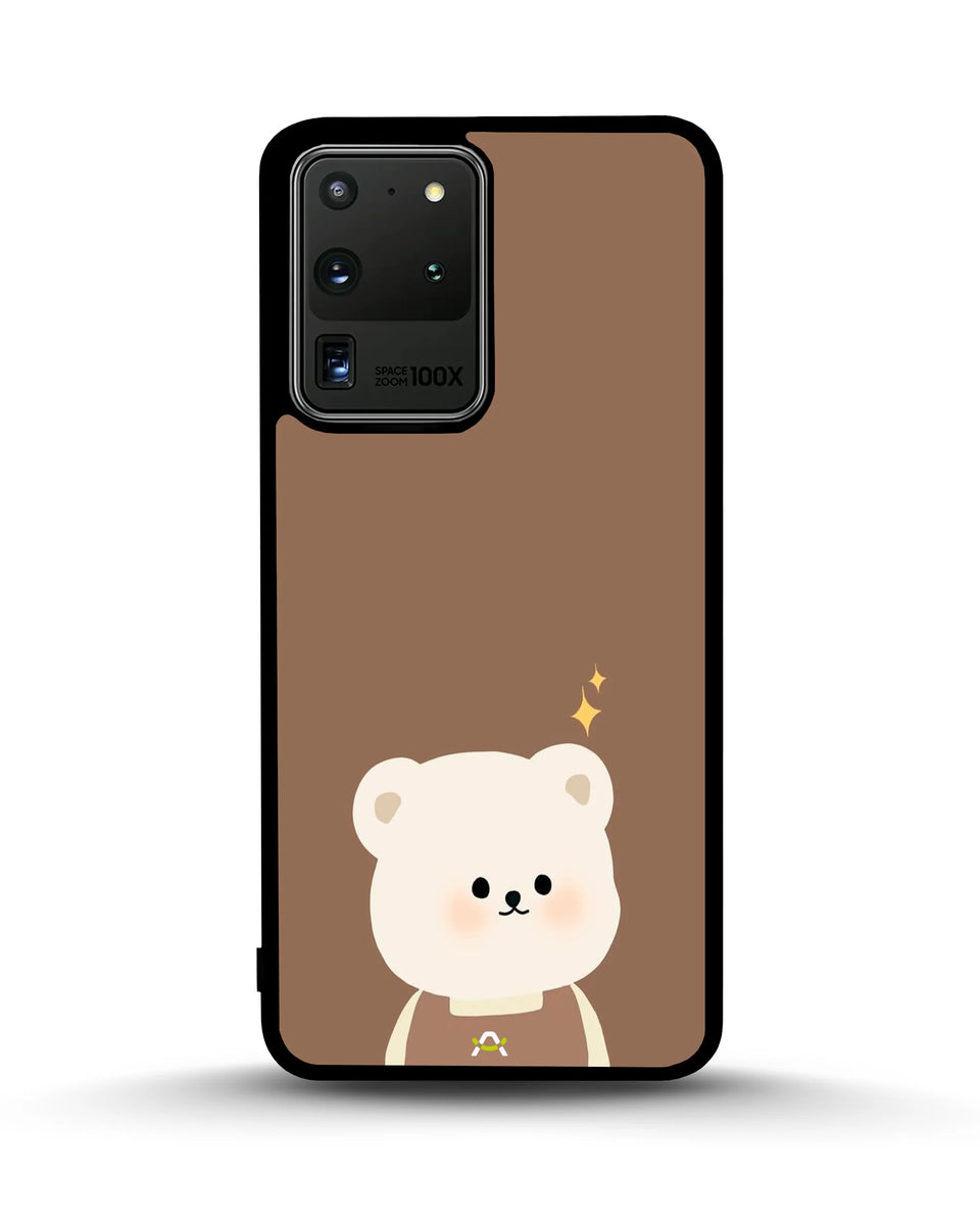 Creslia cartoon bear brown phone case - cartoon bear brown phone case samsung galaxy s20 ultra