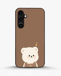 Creslia cartoon bear brown phone case - cartoon bear brown phone case samsung galaxy s23 fe