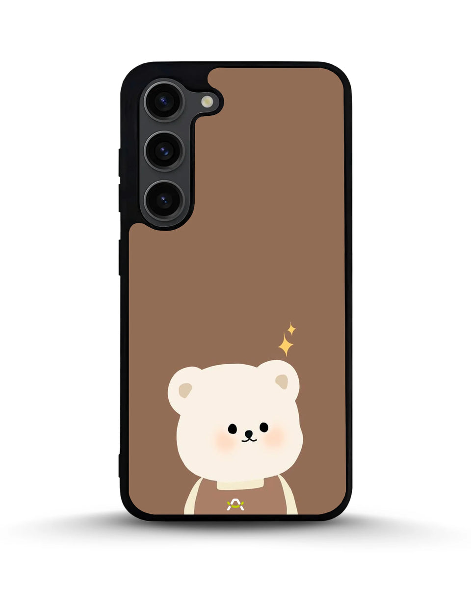 Creslia cartoon bear brown phone case - cartoon bear brown phone case samsung galaxy s23 plus