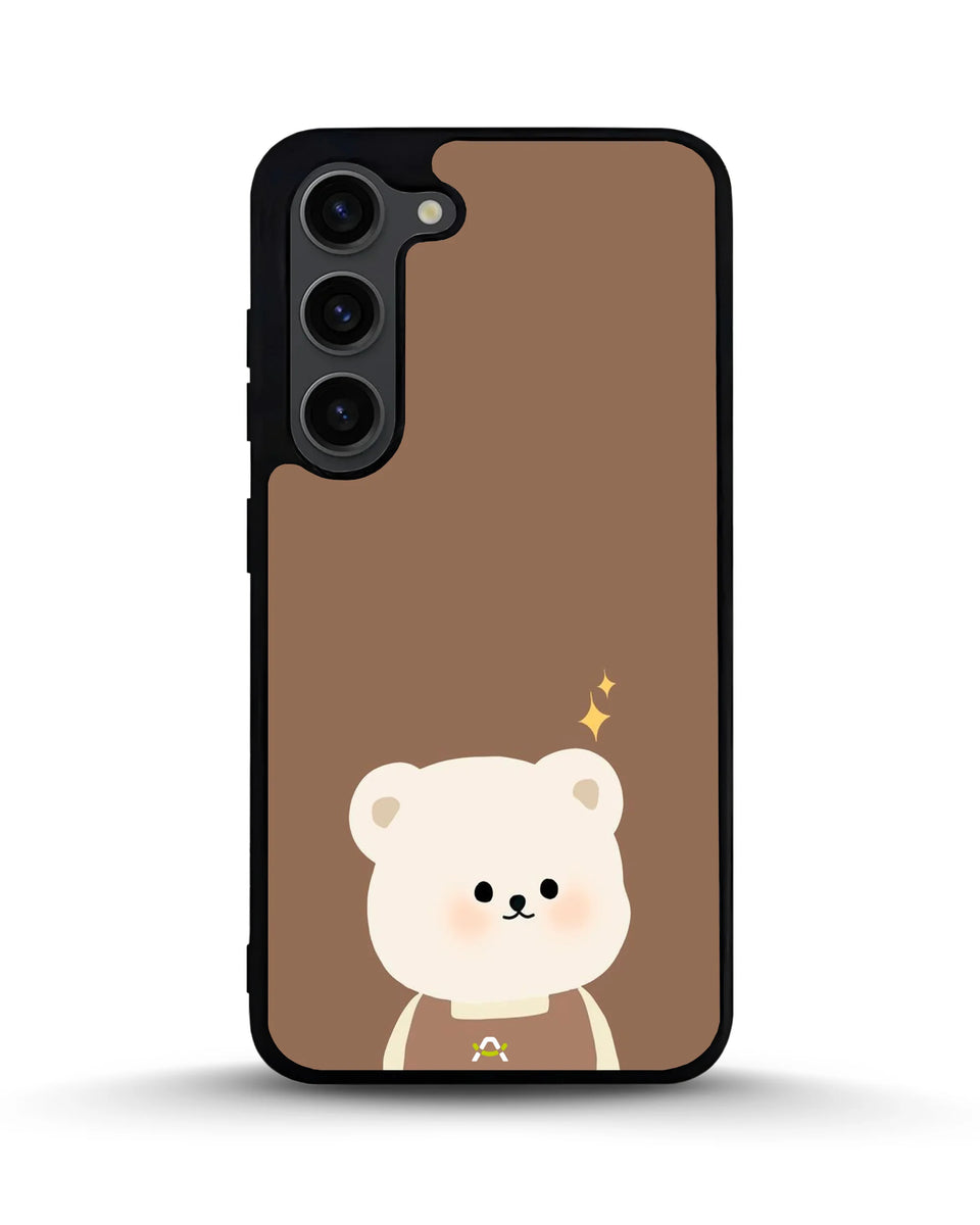 Creslia cartoon bear brown phone case - cartoon bear brown phone case samsung galaxy s23