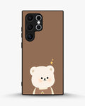 Creslia cartoon bear brown phone case - cartoon bear brown phone case samsung galaxy s24 ultra