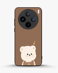 Creslia cartoon bear brown phone case - cartoon bear brown phone case vivo x100