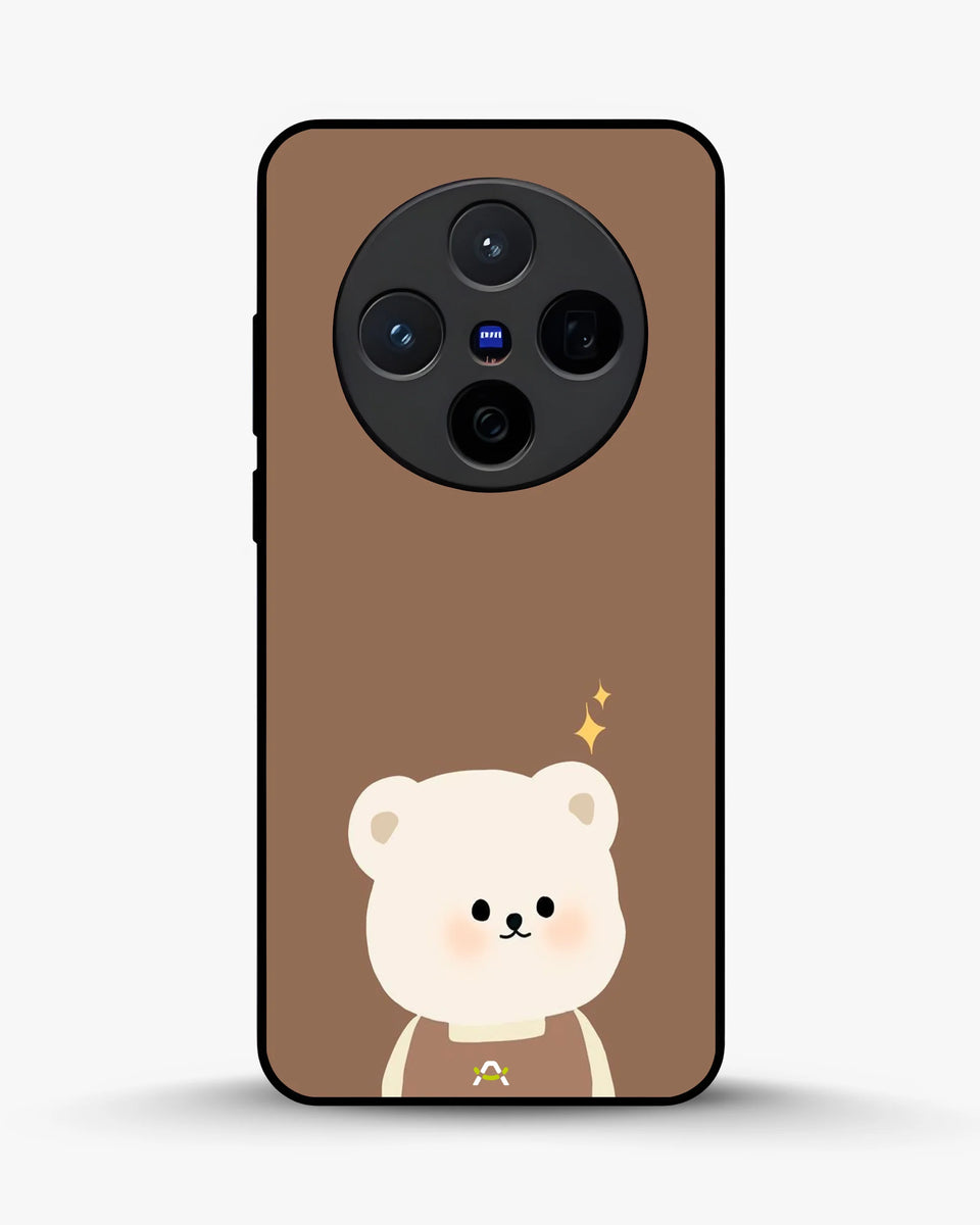 Creslia cartoon bear brown phone case - cartoon bear brown phone case vivo x200