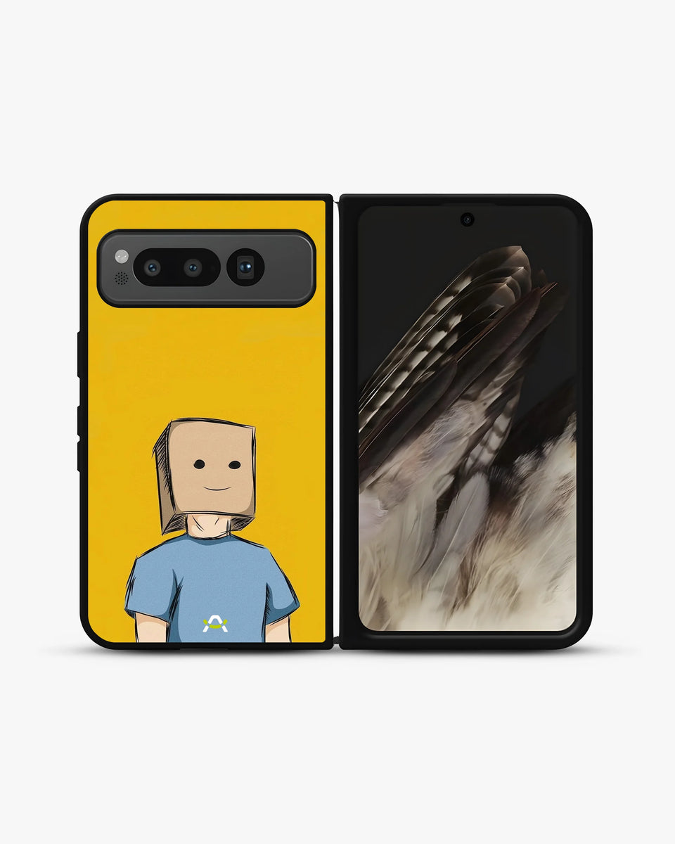Creslia cartoon box person phone case - cartoon box person phone case google pixel fold