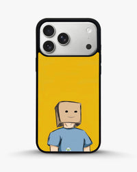 Cartoon Box Person Phone Case - Quirky Yellow & Blue Print for iPhone, Samsung, Pixel, OnePlus & Vivo
