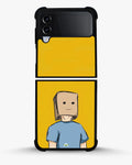 Creslia cartoon box person phone case - cartoon box person phone case samsung galaxy z flip 4