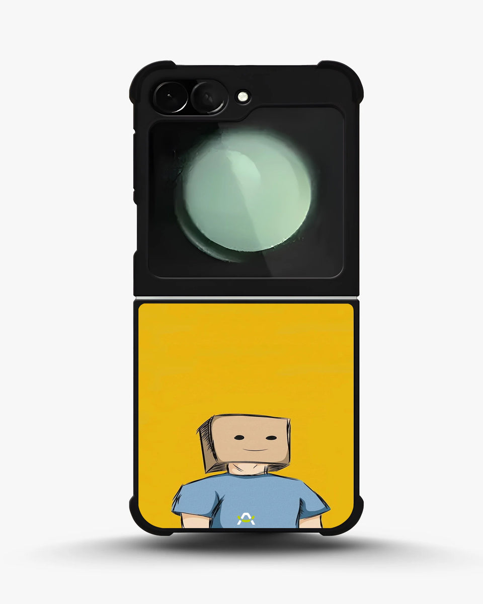 Creslia cartoon box person phone case - cartoon box person phone case samsung galaxy z flip 6