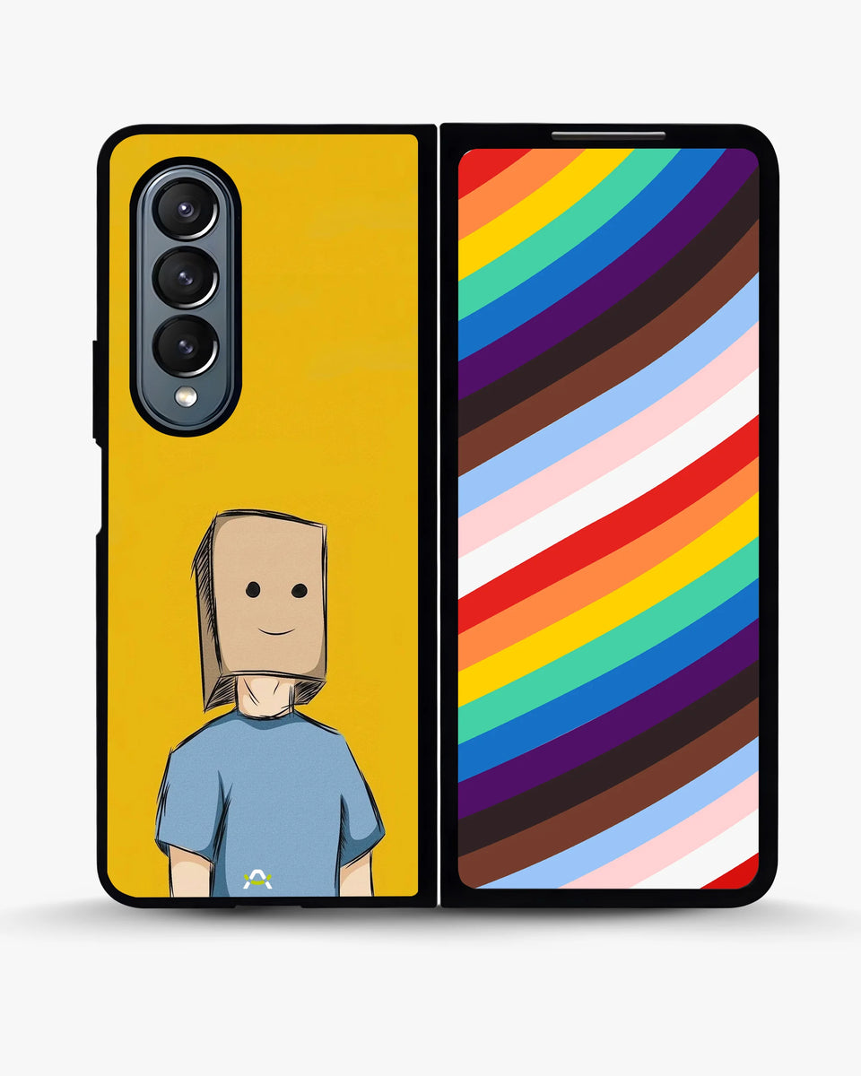 Creslia cartoon box person phone case - cartoon box person phone case samsung galaxy z fold 4