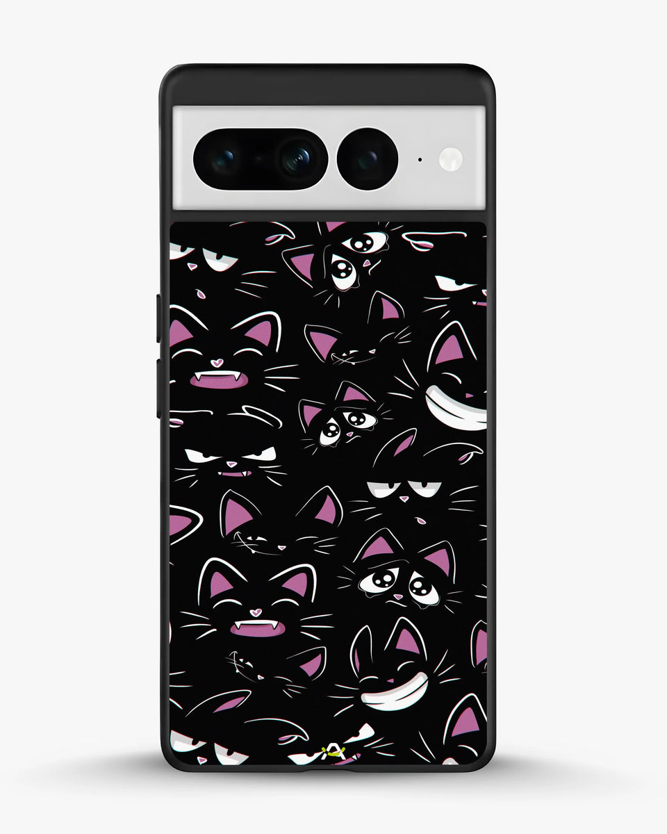 Creslia cartoon cat faces phone case - cartoon cat faces phone case google pixel 7 pro