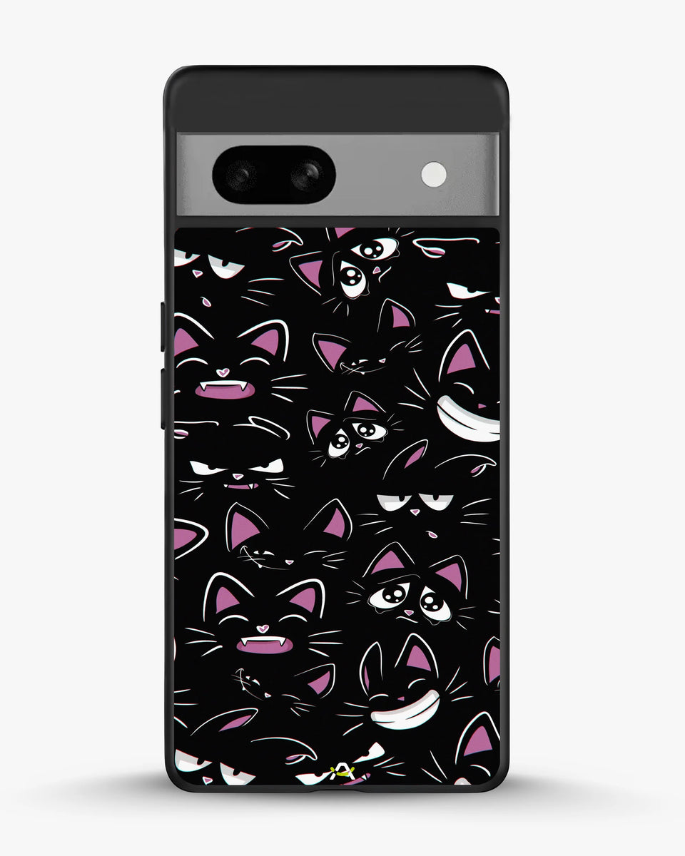 Creslia cartoon cat faces phone case - cartoon cat faces phone case google pixel 7a