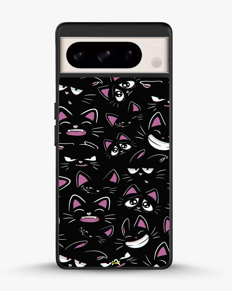 Creslia cartoon cat faces phone case - cartoon cat faces phone case google pixel 8 pro