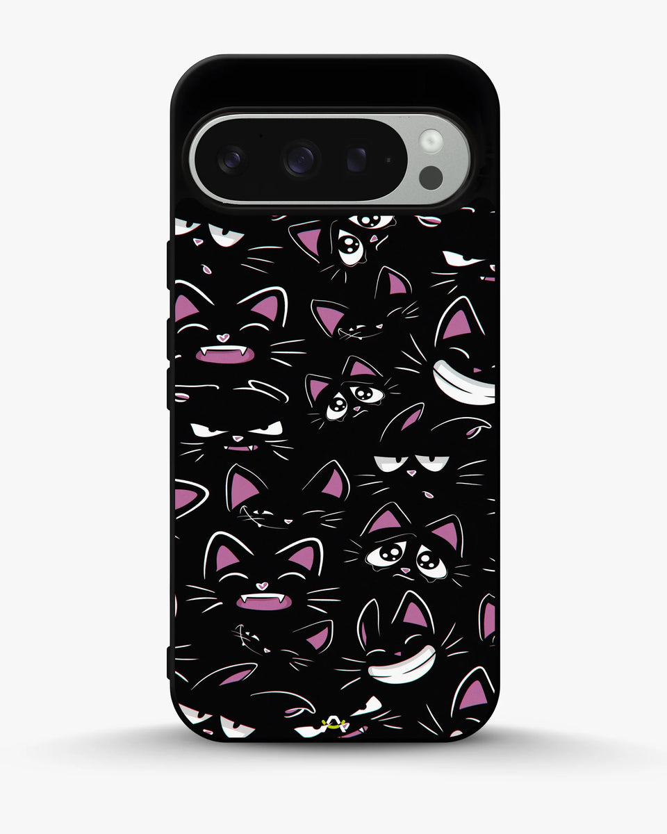 Creslia cartoon cat faces phone case - cartoon cat faces phone case google pixel 9 pro