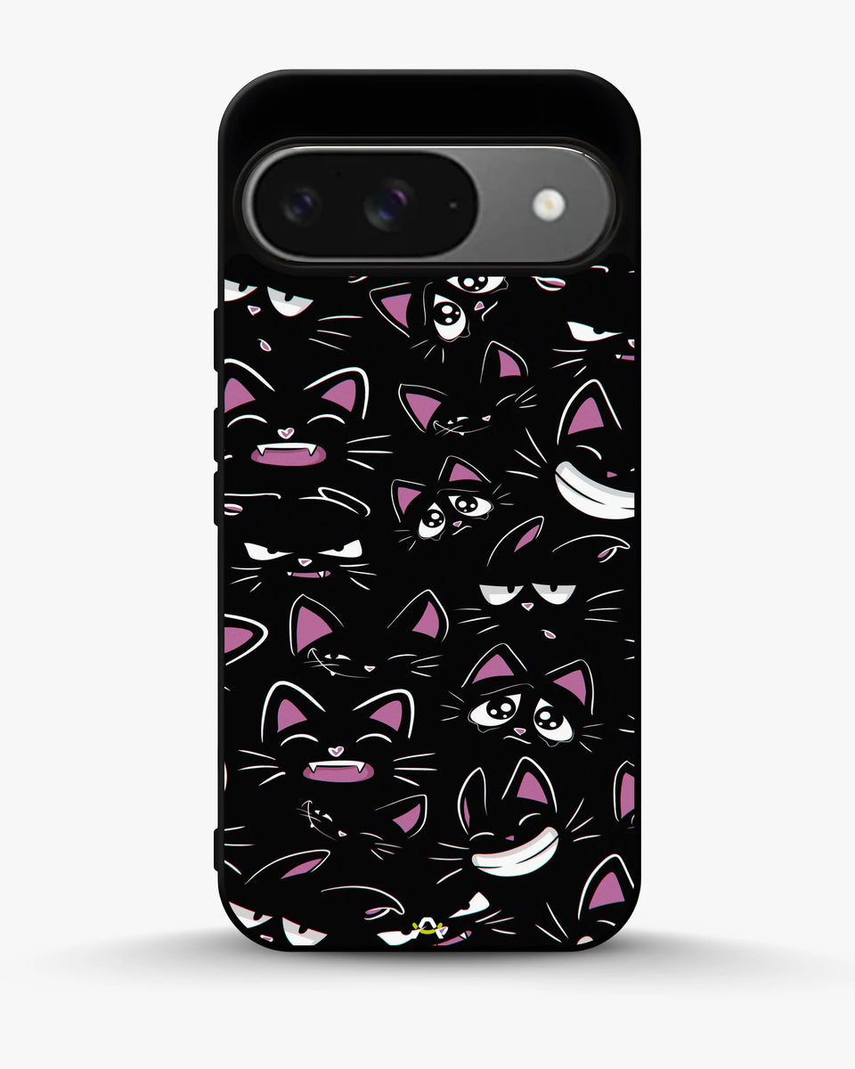 Creslia cartoon cat faces phone case - cartoon cat faces phone case google pixel 9