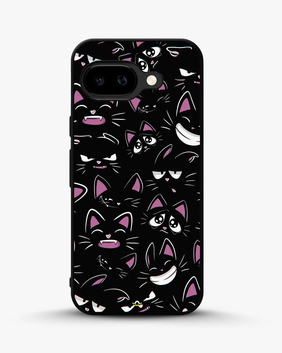 Creslia cartoon cat faces phone case - cartoon cat faces phone case google pixel 9a