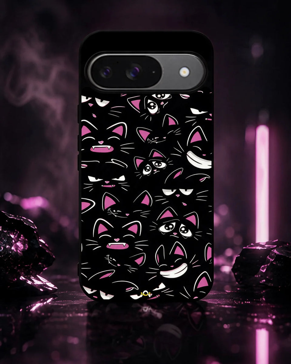 Creslia cartoon cat faces phone case general construction specs - cartoon cat faces phone case google pixel general specs 5