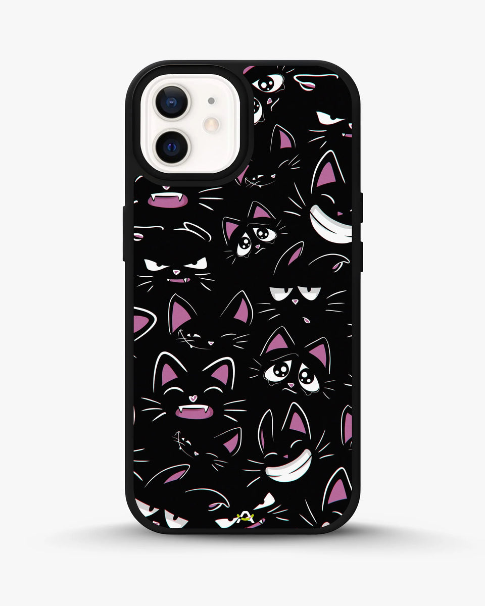 Creslia cartoon cat faces phone case - cartoon cat faces phone case iphone 12