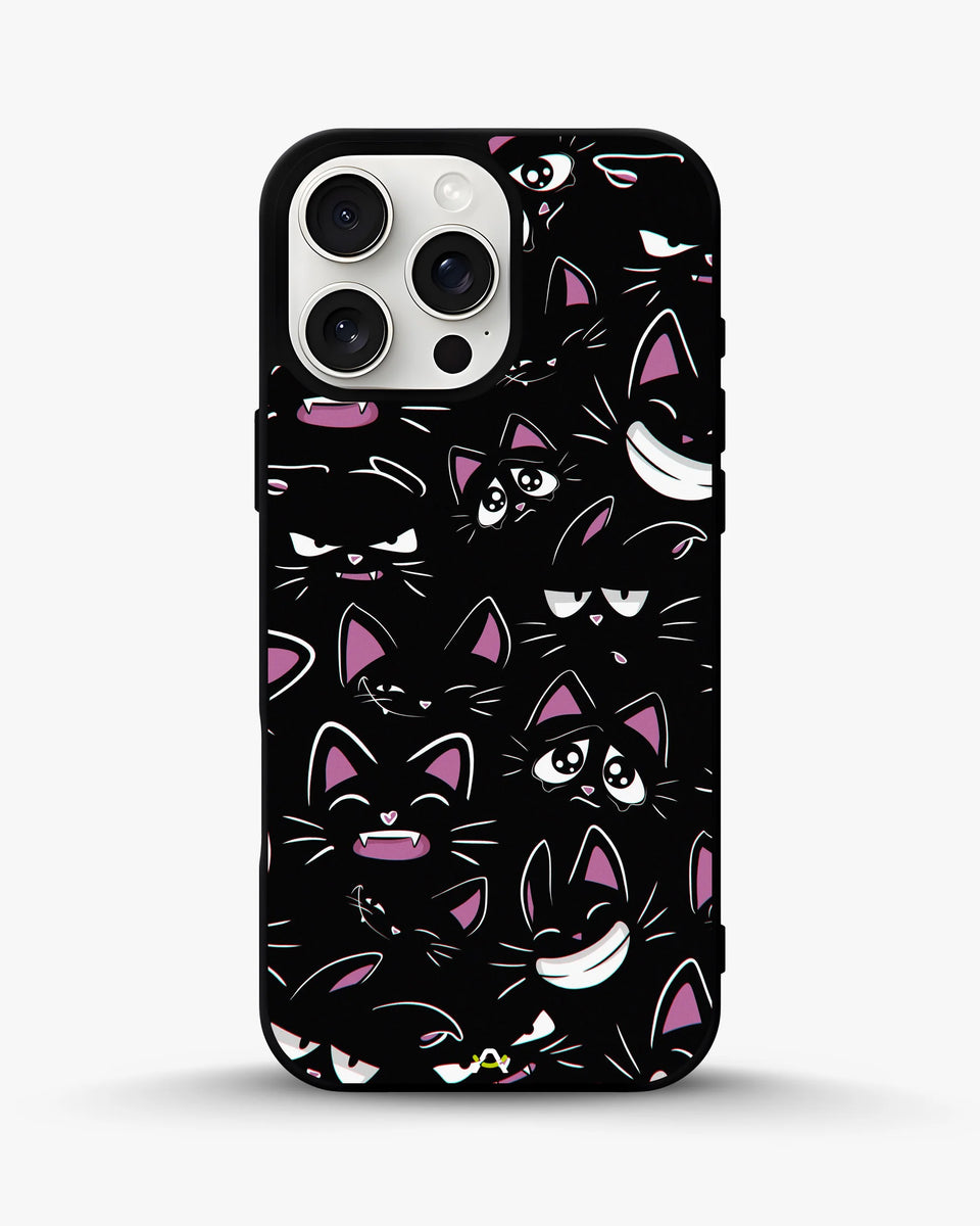 Creslia cartoon cat faces phone case - cartoon cat faces phone case iphone 13 pro