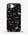 Creslia cartoon cat faces phone case - cartoon cat faces phone case iphone 16e
