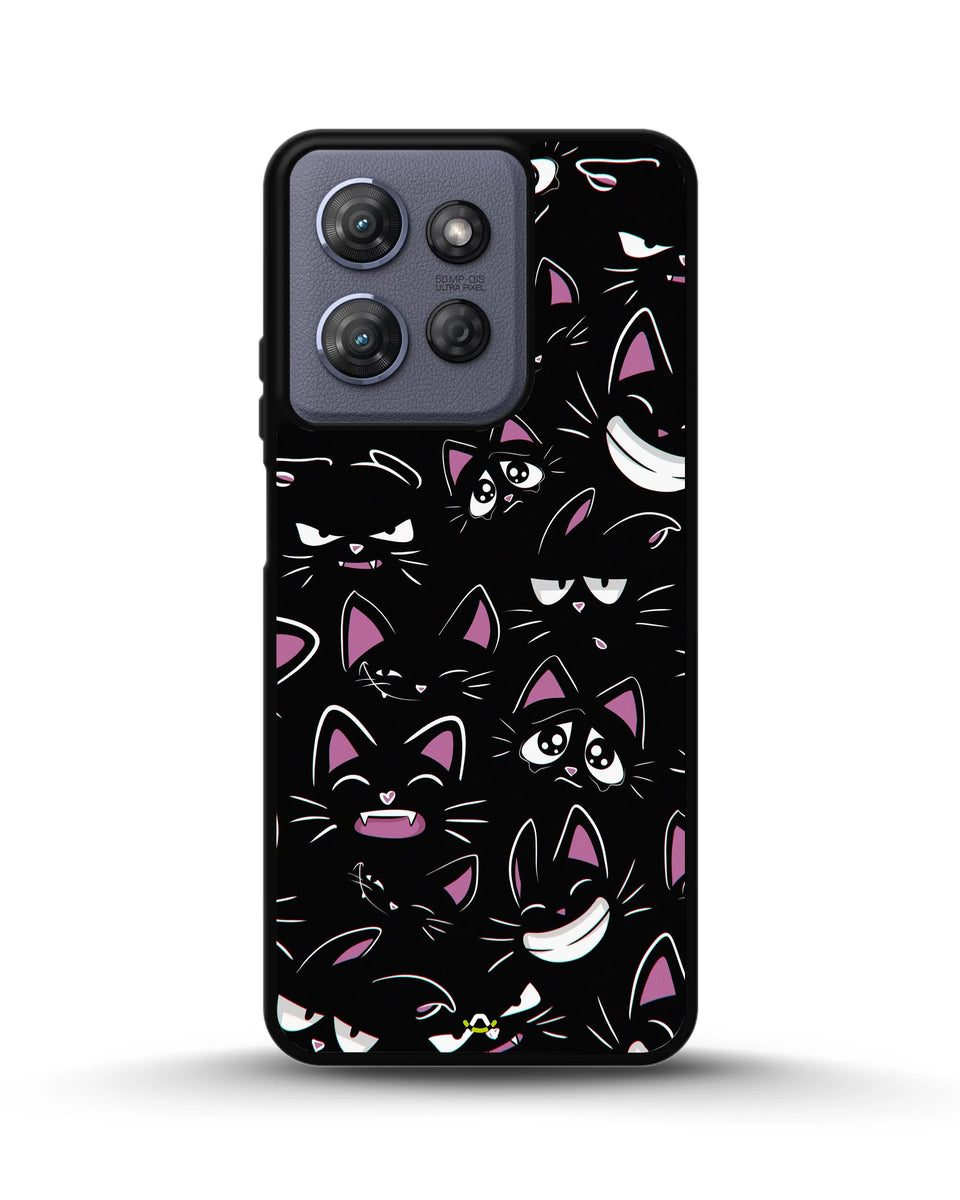Creslia cartoon cat faces phone case - cartoon cat faces phone case moto g 2025