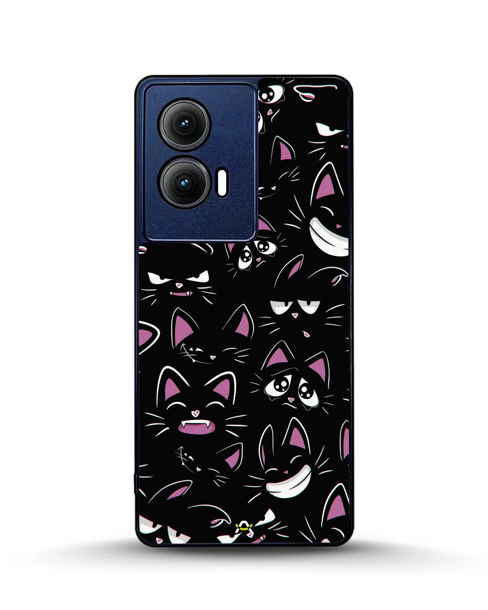 Creslia cartoon cat faces phone case - cartoon cat faces phone case motorola edge 2024