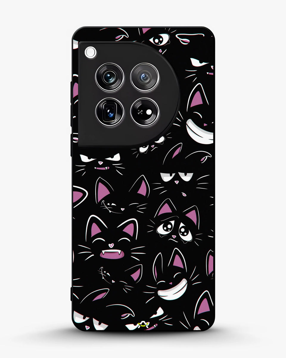 Creslia cartoon cat faces phone case - cartoon cat faces phone case oneplus 12r