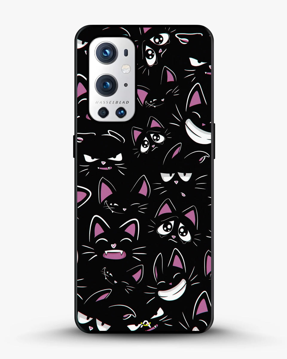 Creslia cartoon cat faces phone case - cartoon cat faces phone case oneplus 9 pro