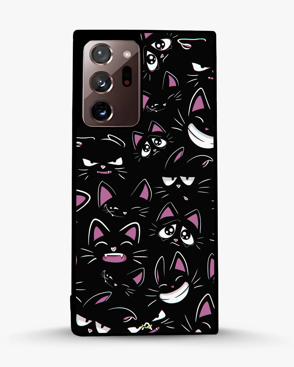 Creslia cartoon cat faces phone case - cartoon cat faces phone case samsung galaxy note 20 ultra