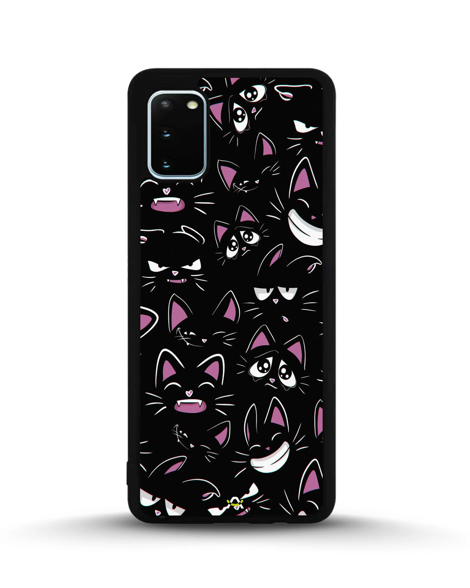 Creslia cartoon cat faces phone case - cartoon cat faces phone case samsung galaxy s20 fe