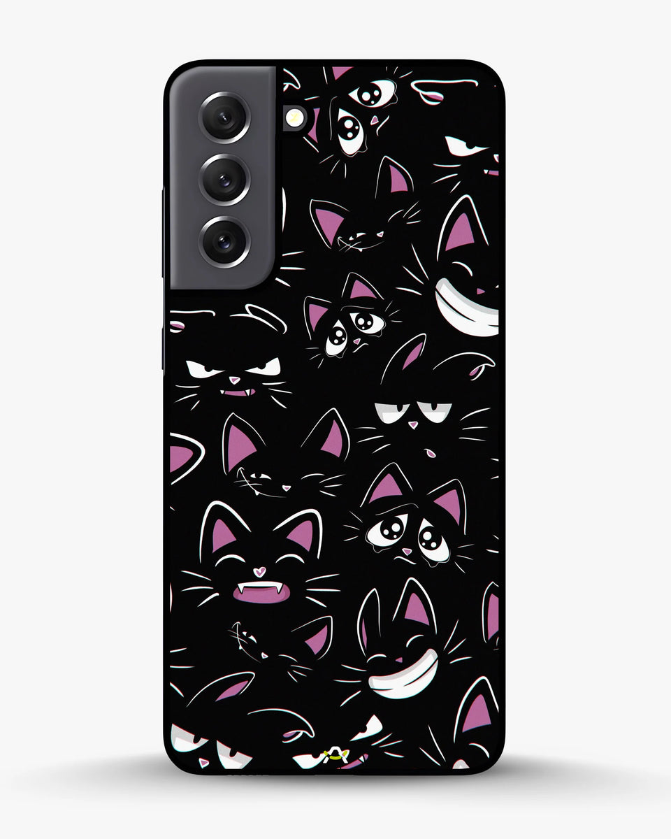 Creslia cartoon cat faces phone case - cartoon cat faces phone case samsung galaxy s21 fe