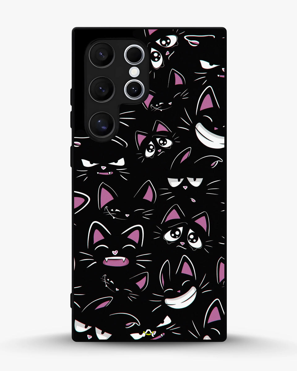 Creslia cartoon cat faces phone case - cartoon cat faces phone case samsung galaxy s22 ultra
