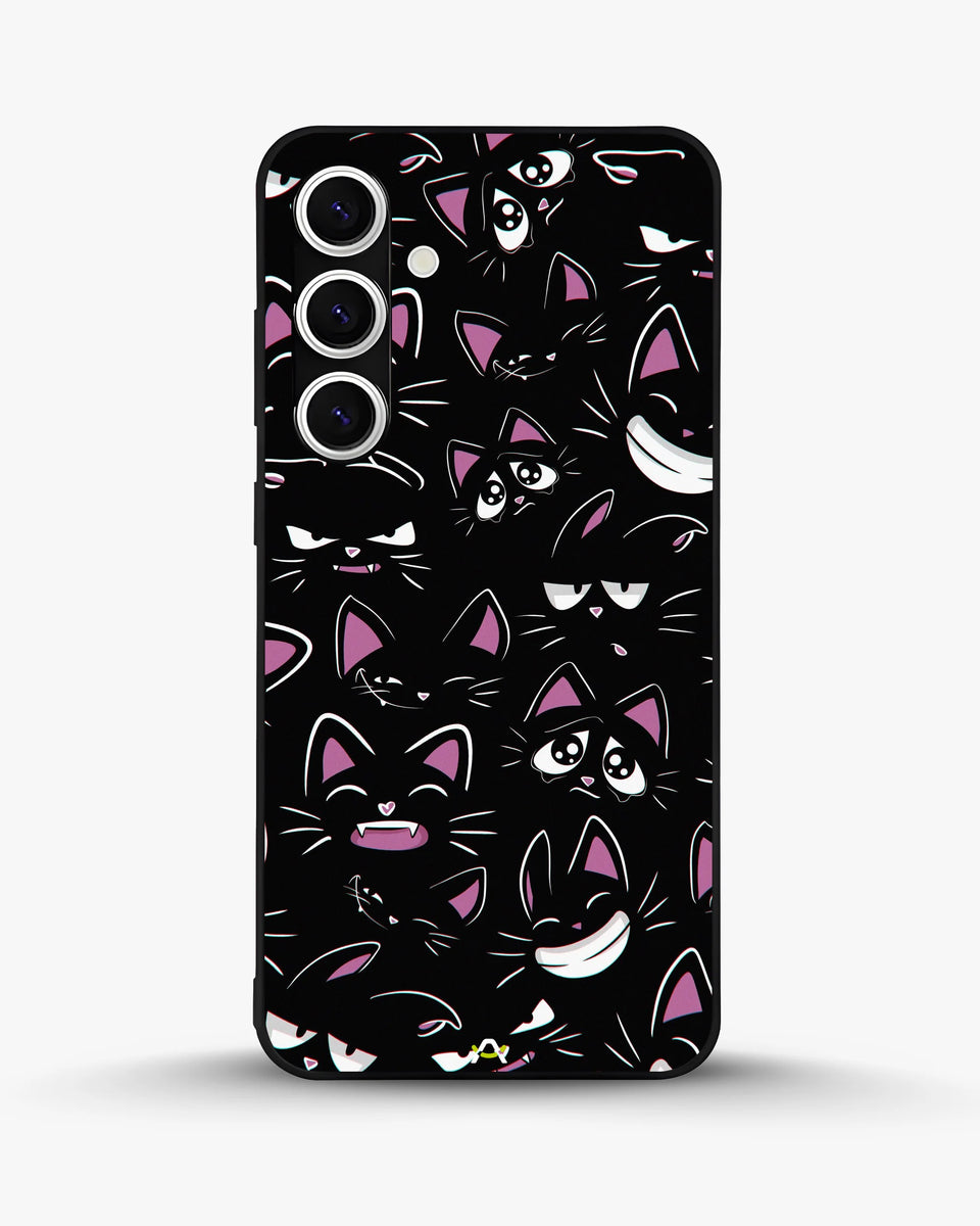 Creslia cartoon cat faces phone case - cartoon cat faces phone case samsung galaxy s24 plus