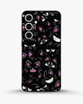 Creslia cartoon cat faces phone case - cartoon cat faces phone case samsung galaxy s25 plus