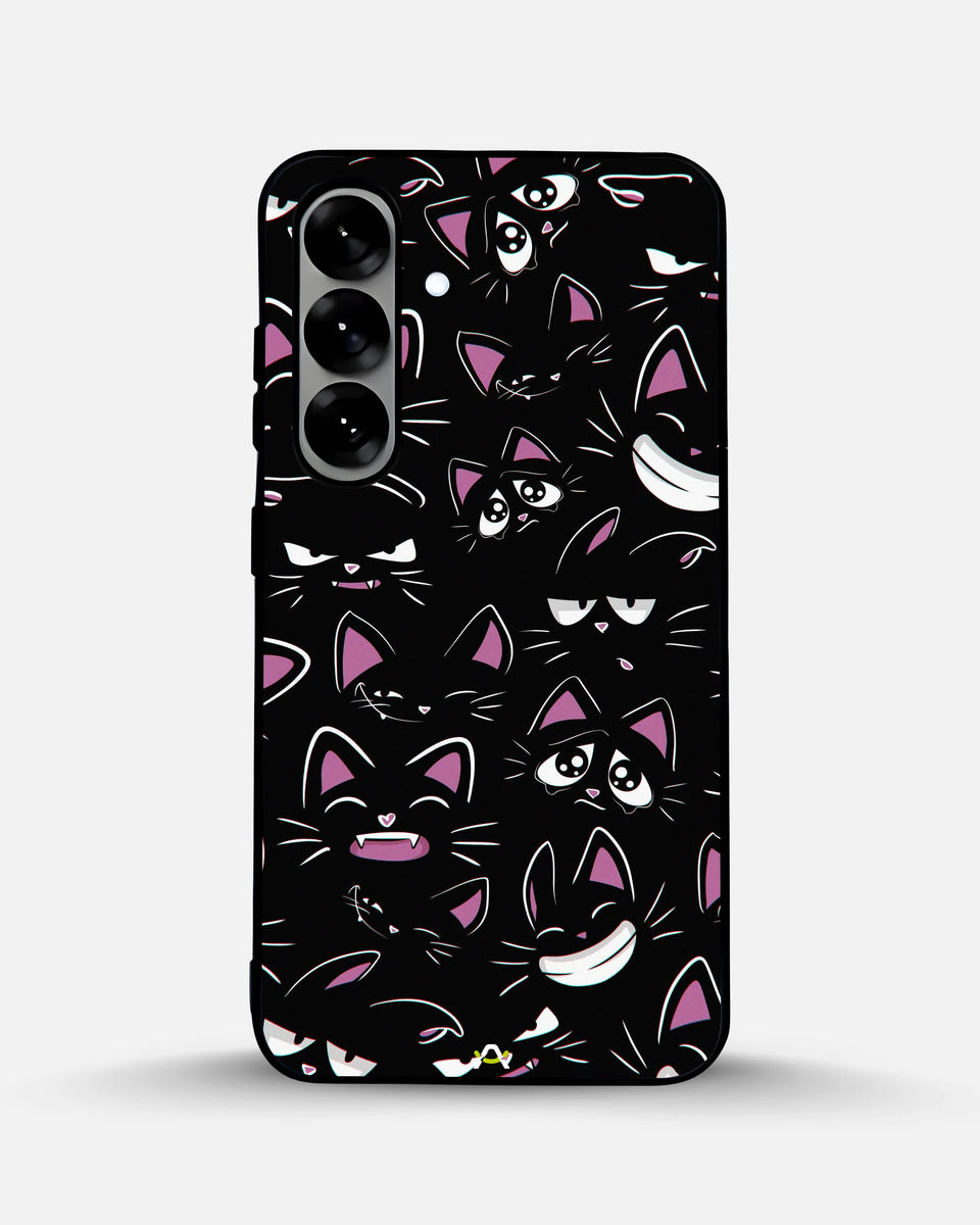 Creslia cartoon cat faces phone case - cartoon cat faces phone case samsung galaxy s25
