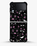 Creslia cartoon cat faces phone case - cartoon cat faces phone case samsung galaxy z flip 4
