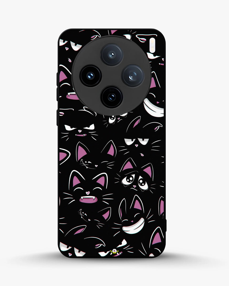 Creslia cartoon cat faces phone case - cartoon cat faces phone case vivo x100