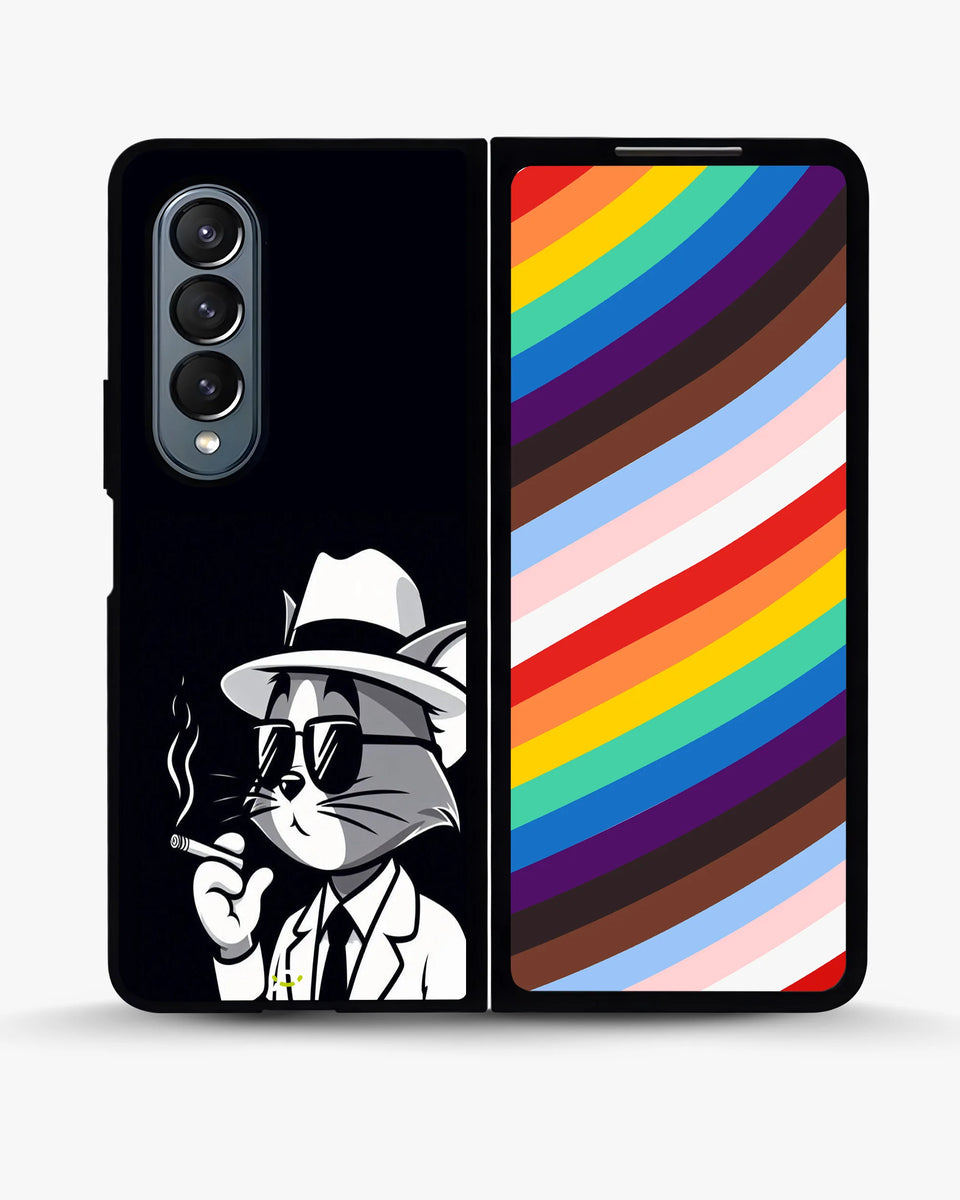 Creslia cat detective phone case - cat detective phone case samsung galaxy z fold 4