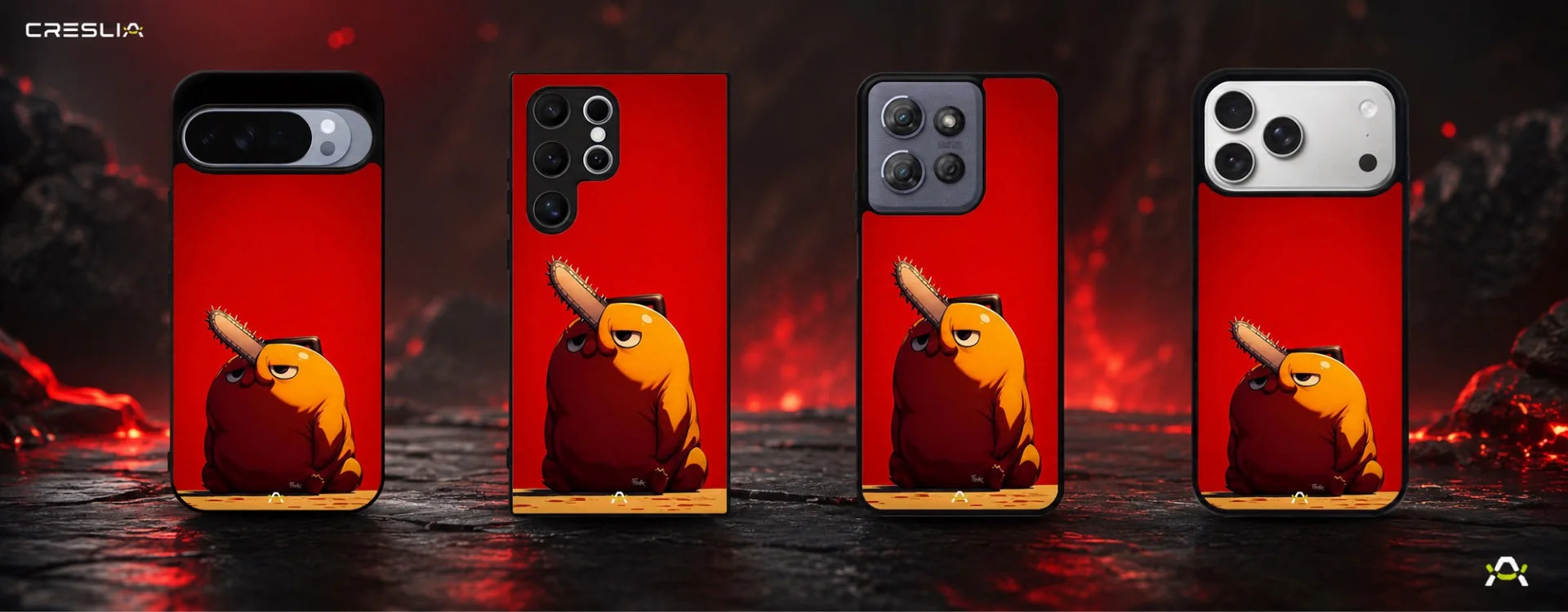 Creslia chainsaw devil anime phone case - chainsaw devil anime phone case desktop banner