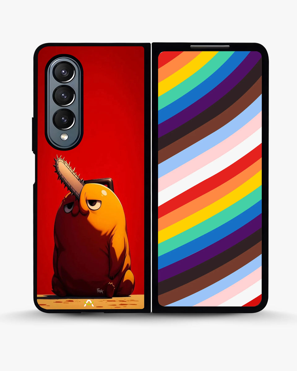 Creslia chainsaw devil anime phone case - chainsaw devil anime phone case samsung galaxy z fold 4