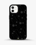 Charcoal Geometric Lines phone case on iPhone 12 Mini - abstract pattern designer cover by Creslia