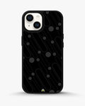 Charcoal Geometric Lines phone case on iPhone 15 Plus - abstract pattern designer cover by Creslia