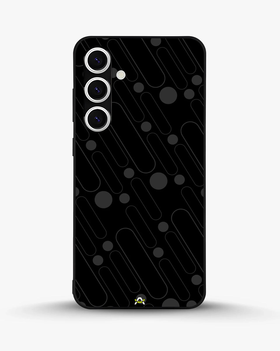 Charcoal Geometric Lines phone case on Samsung Galaxy S25 Fe - abstract pattern designer cover by Creslia